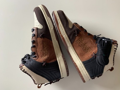 NUEVO Nike Dunk Hi Bodega Legend CZ8125-200 Hombres 10 Zapatos FAUNA MARRÓN - Imagen 4 de 10