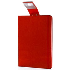 Notizbuch Hardcover mit LED Lesezeichen Notizblock mit Gummiband 160 Seiten Rot