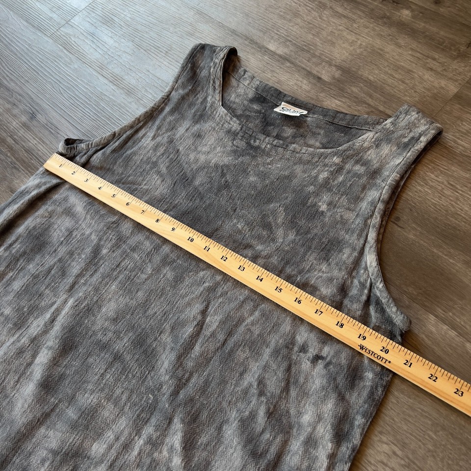 Oh My Gauze Dress Womens Size 2 L/XL Gray Tie Dye Layered Maxi Boho