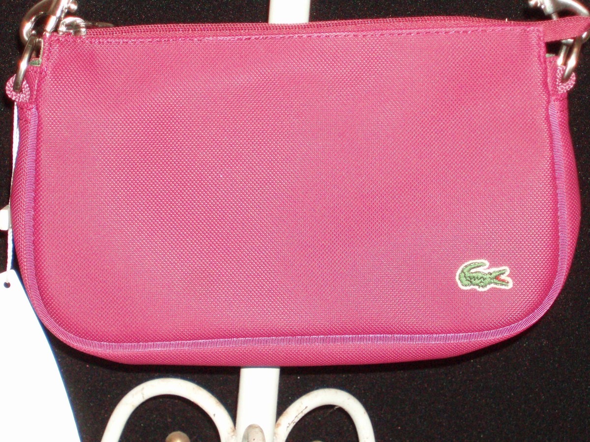 LACOSTE M40 NEW CLASSIC SQUARE BAGUETTE Handbag Purse PLUM