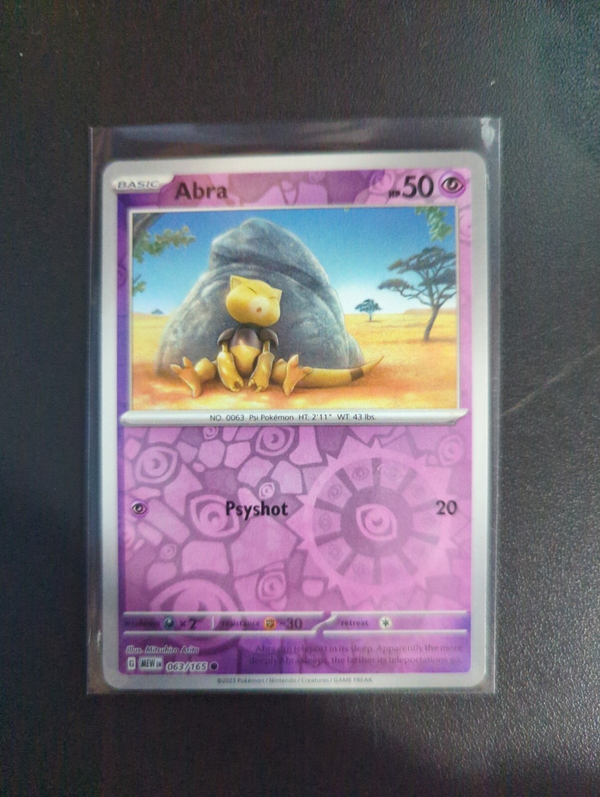 Abra Reverse Holographic Common 063/165 Pokémon TCG Scarlet & Violet 151 NM/M