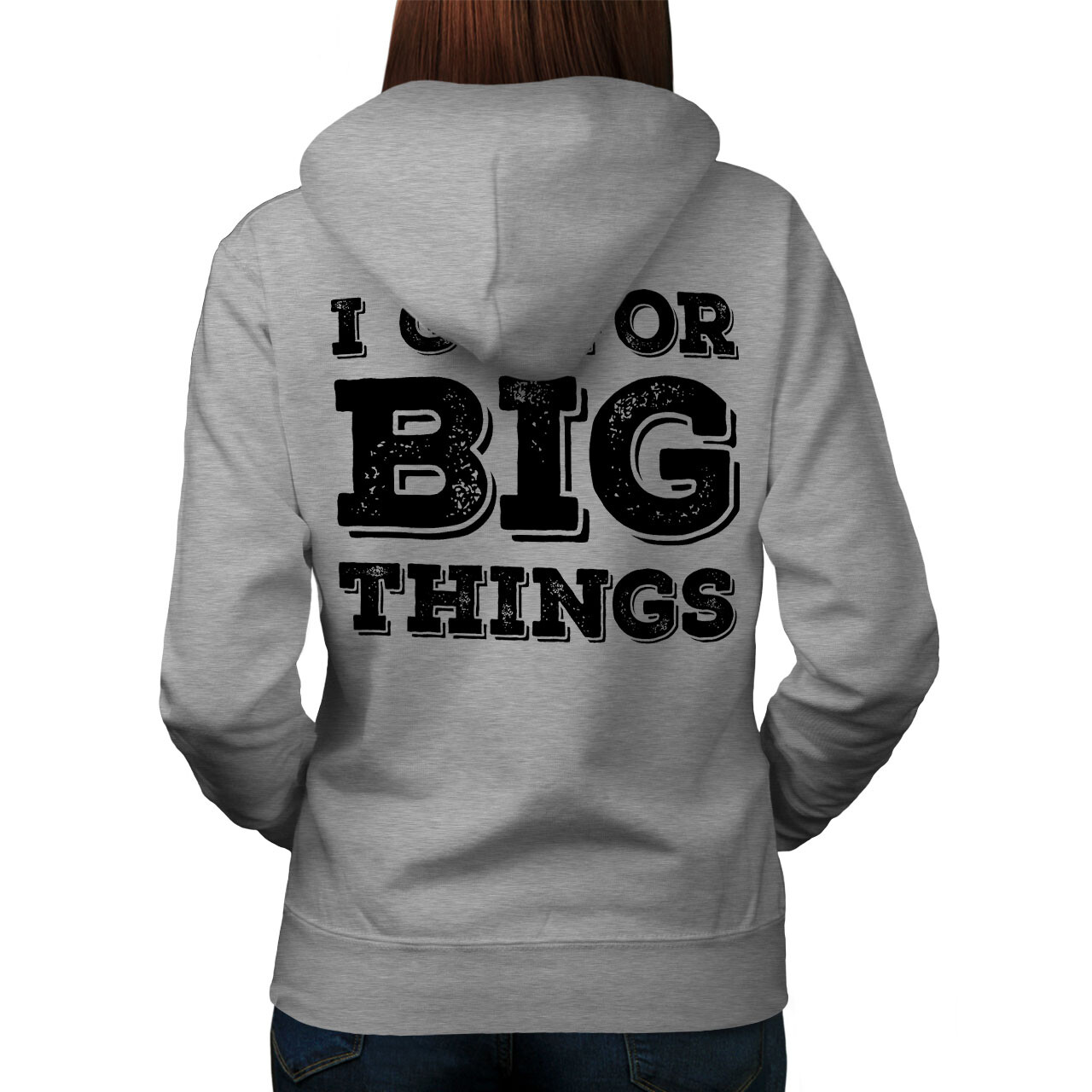 Wellcoda Go Big Motivation Dream Womens Hoodie Back