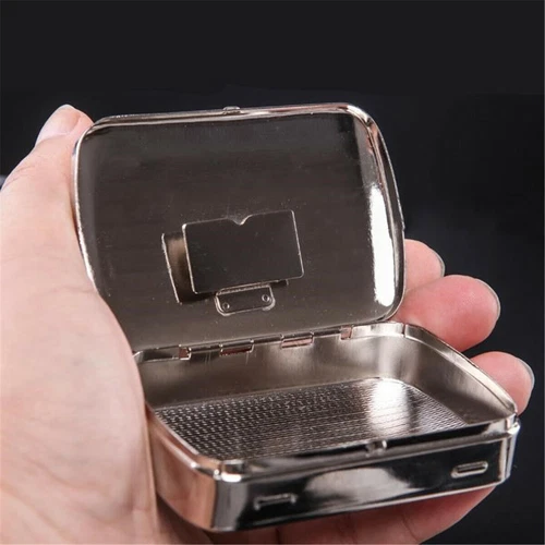 Tobacco Rolling Storage Container Box Metal Automatic Cigarette Smoking Case - Picture 6 of 12