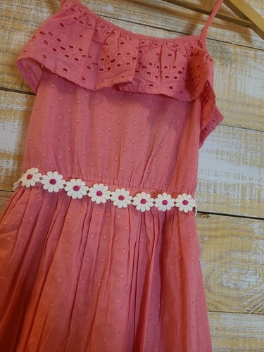 100% Cotton Eyelet Midi Girl Dress Size 6x - Picture 6 of 7