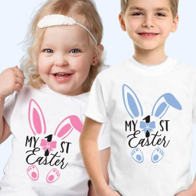 TSHIRT (1007) Mein erster Osterhase im Ei Geschenk Kinder Baby Junge Mädchen T-Shirt