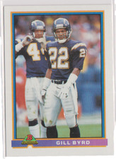 Gill Byrd Dab Diego Chargers Corner Back 1991 Bowman Card # 454 Near-Mint