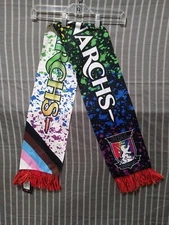 RSL Real Salt Lake Monarchs Scarf Soccer MLS Colored Paint Blotches NWT
