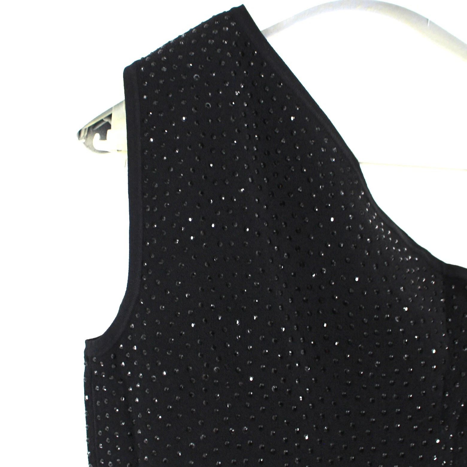 Abito senza maniche Michael Kors Collection nero impreziosito a maglia una spalla S