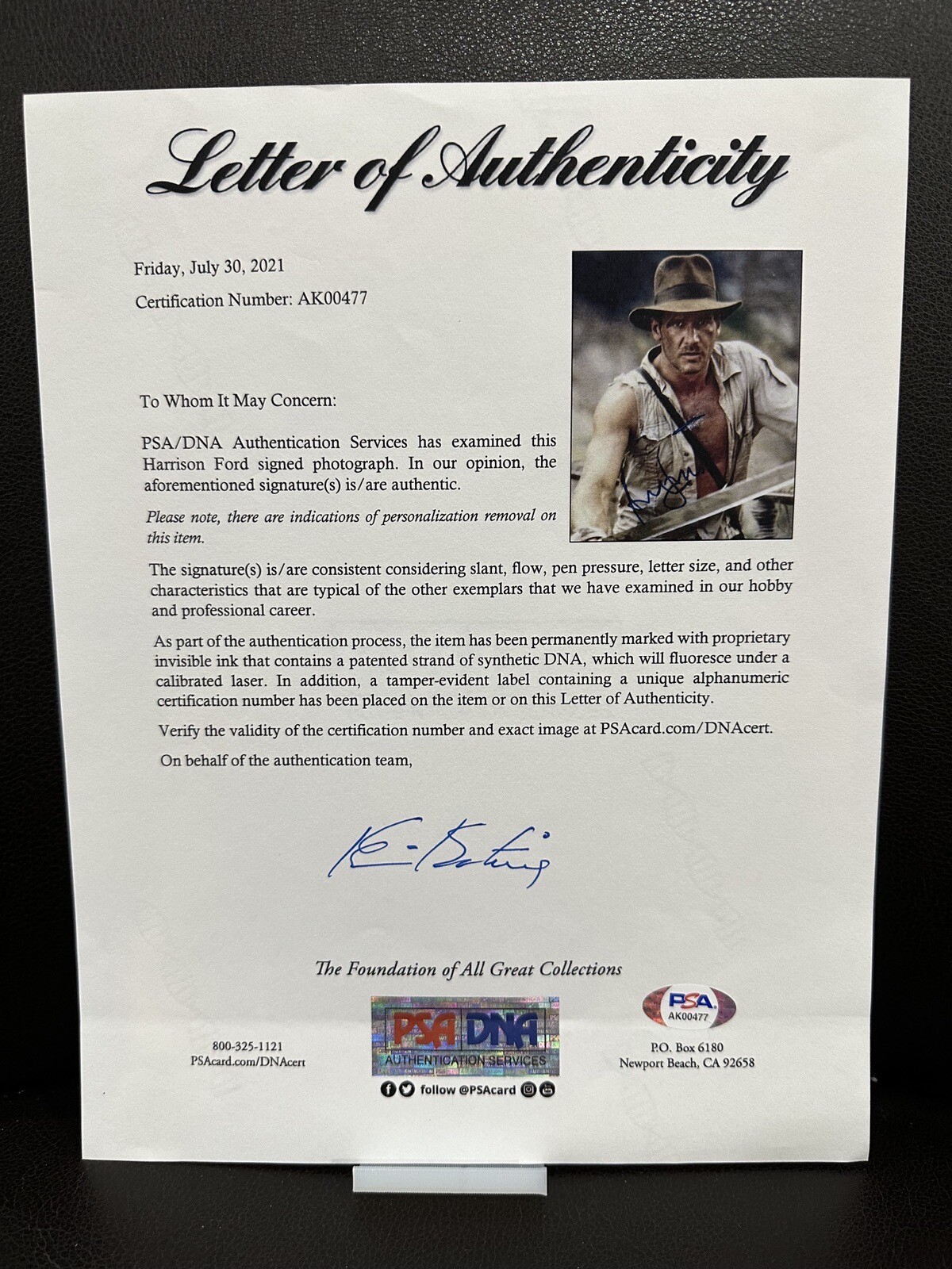 Harrison Ford Signed Auto WANTED Photo Han Solo Fugitive Star Wars PSA