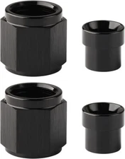 2PCS 6AN Female To 3/8" Tube Nut & Sleeve 37 Degree Aluminum Black Hardline US