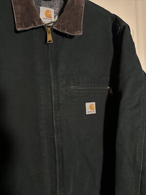 Carhartt J01 Blk Black Detroit Blanket Lined Vintage Jacket 46