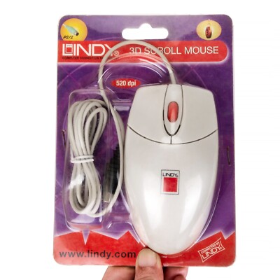 Lindy Ergonomic Classic 3D Scroll Ball Maus, 520 dpi, PS/2 Anschluss für PC UK