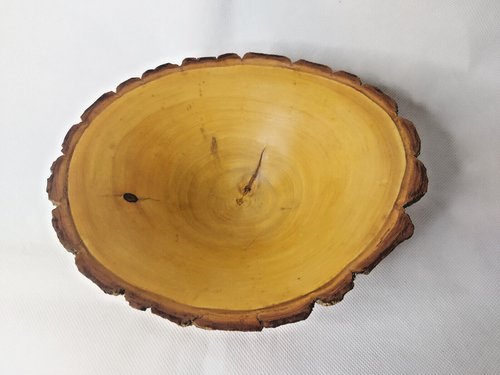 Handmade Rustic Turned Bowl With Natural Bark Edge - Picture 5 of 7