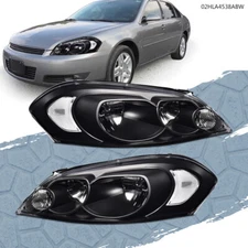Fit For 2006-2013 Chevy Impala/06-07 Monte Carlo Clear Corner Black Headlights