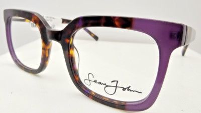 New SEAN JOHN SJL 6004 Purple Crystal Eyeglasses Frame 50-23-140 No Case 021