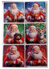 25 Jolly Santa Claus Christmas Stickers, 2.5" x 2.5" each, Party Favors