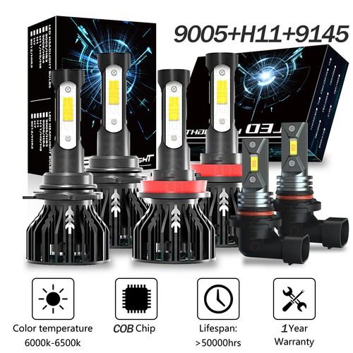 For Toyota 4Runner 2006 2007 2008 2009 LED Headlights High/Low +Fog Lights Bulbs