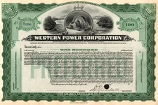 Western Power Corporation - Original Stock  Certificate - Unused - #1386