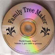 Broderbund Family Tree Maker Data CD Set Vols 1-6 World Family Tree 1600-2000