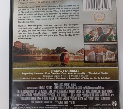 We Are Marshall DVD Football Matthew McConaughey Matthew Fox - True Story - Imagen 7 de 8