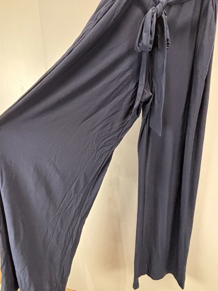 Lauren Ralph Lauren Jumpsuit One Piece Sz 2X Plus Navy Stretch Belted - Image 4 of 4