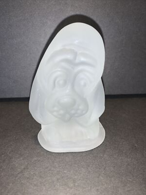 Vintage Viking Glass Dog Frosted