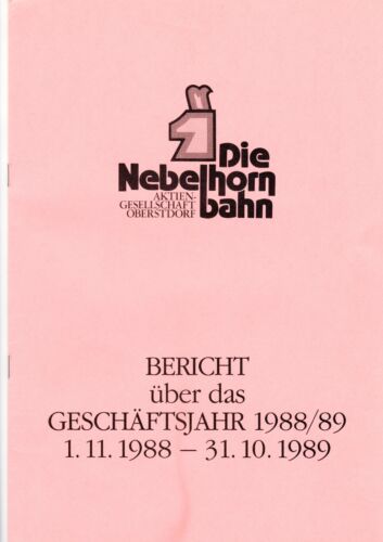 Geschäftsbericht Die Nebelhornbahn AG Oberstdorf 1988/1989 - Bild 1 von 1