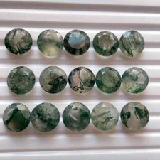  WHOLESALE Natural Moss Agate Faceted Round Shape Loose Gemstone Lot Jewellery.
