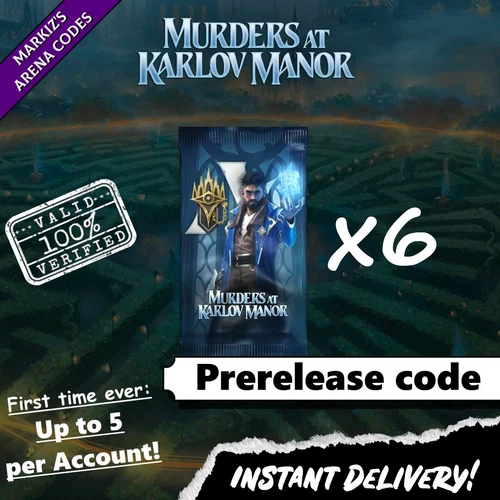 Murders at Karlov Manor 6 Boosters Prerelease Code MTG Arena card ⚡Auto⚡