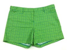 LAUNDRY by SHELLI SEGAL shorts SIZE 8 green blue geometric print stretch D244