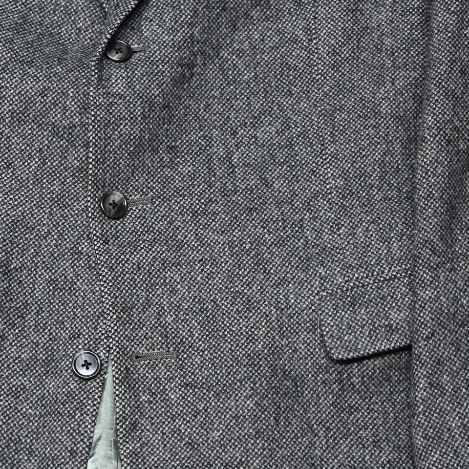 Jaqueta Blazer Masculina Vintage Burberrys 44R Cinza Olho de Pássaro Tweed Lã Macia Casaco Esportivo - Imagem 3 de 4