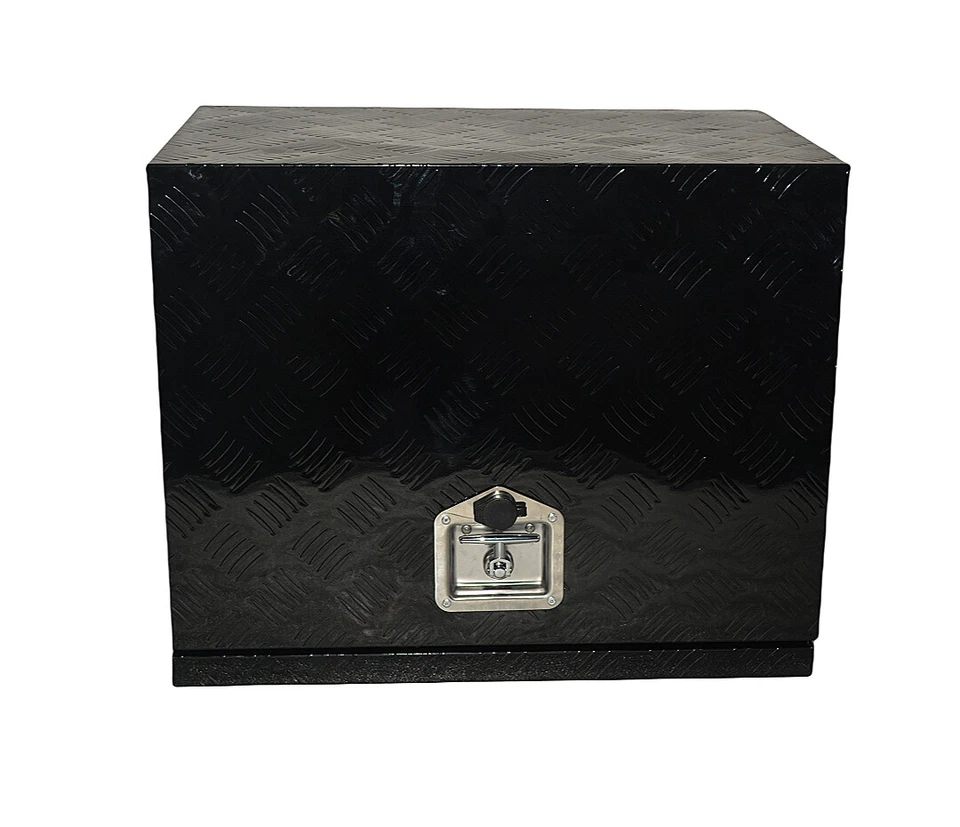 Caja de herramientas generadora de aluminio de 24" Ute remolque caravana generador almacenamiento negro Foto 3 de 4