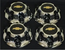 6 LUGS NEW CHEVY BLACK SILVERADO 1500 TAHOE AVALANCHE CENTER WHEEL CAP HUB 4xPCs