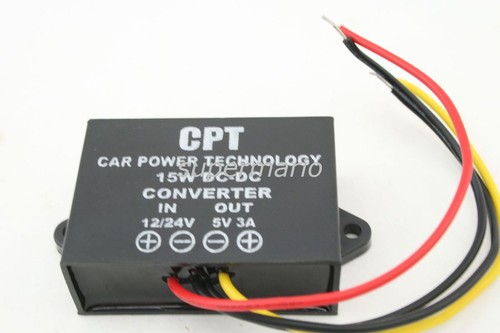 DC 12V 24V to 5V 3A 15W Converter Step Down Regulator Car LED Power Supply