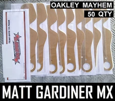 50 qty TEAR OFFS fit OAKLEY MAYHEM MOTOCROSS ENDURO GOGGLES flippers