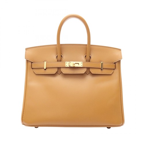HERMES Birkin 25 Handbag Tadelakt leather Brown Poussiere Biscuit GHW Used B