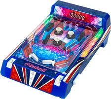 Retro Arcade Electronic: Pinball - Tabletop Game, Vibrating Bumpers, LED Lights,