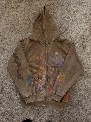 Travis Scott Utopia Circus Maximus 2023 Tour Zip Hoodie Brown Jacket Cactus 2xl