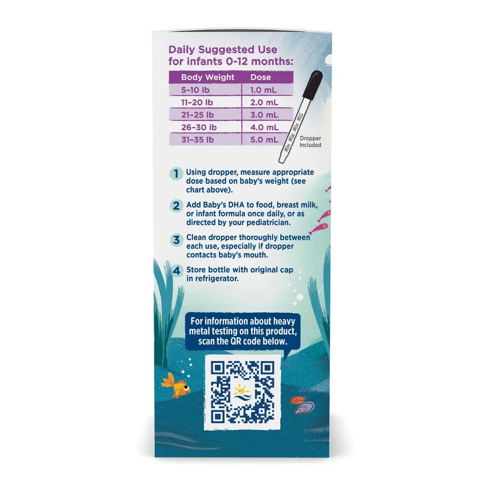 Nordic Naturals Baby's DHA líquido - omegas, vitamina A y D3 para el desarrollo, 2 oz Foto 4 de 4