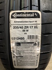 2 New 205 45 17 88w Continental Extreme Contact Sport-02 Summer Tires