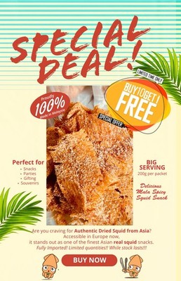 Authentic Dried Squid from Asia. Now In EU. Fully Imported! Limited Stock!