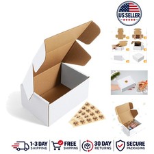 6x4x3 Shipping Boxes Small Corrugated Cardboard Box - 25 Pack White Mailing B...