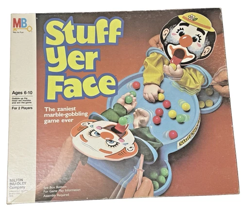 Stuff Yer Face Board Game 1982 Milton Bradley Marbles Game Complete Vintage