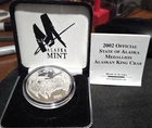 2002 Alaska Mint State Medallion 1 Oz Proof Silver Art Alaskan King Crab OGP
