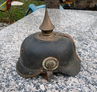 Casque à Pointe Pickelhaube Stahlhelm Allemagne 1870 1914 1918 Militaire