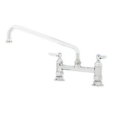 T S Brass B-0221-CR 8" Deck Mount Workboard Faucet w/ 12" Swing Spout