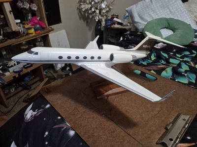 #ad Pacific Miniatures Private Jet Aircraft Model Desk White with Stand $420.00