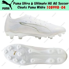 Botines de fútbol Puma Ultra 6 Ultimate HG AG Puma blancos 108998-04 para hombre talla