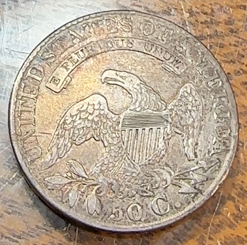 1827 Square Based 2 Bust Half Dollar Nice Original AU+ CHRC - Image 2 of 2