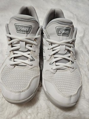 ASICS Gel-Rocket 10 Women's Size 10 White Silver Volleyball Gym Shoes